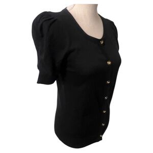 Juicy Couture Vintage Button Front Black Sweater  Size Large